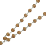 6 Mukhi Rudraksha Mala/ Six Face Rudraksha Rosary/ Kartikey Mala 54+1 - Made in Pure Silver