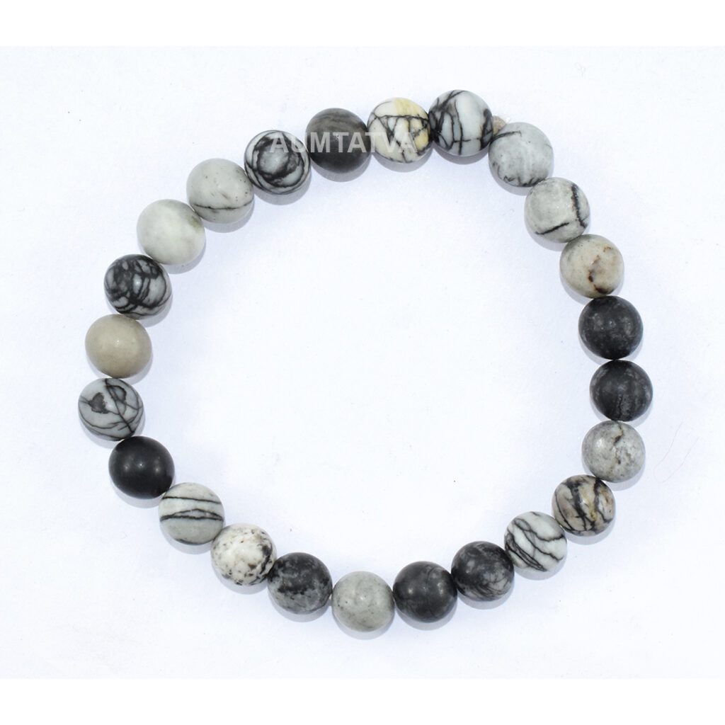 Black Jasper Semiprecious Stone Bracelet