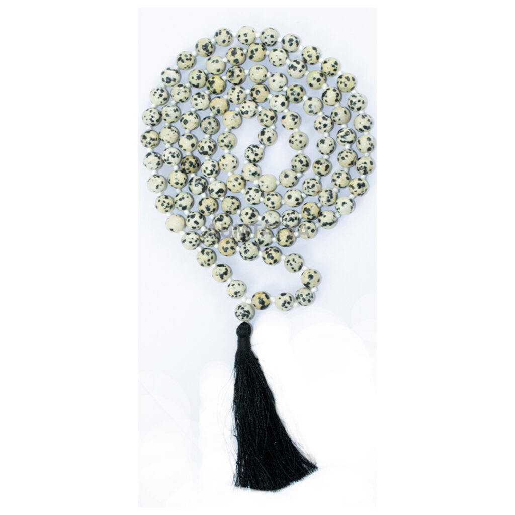 Dalmatian Jasper Semiprecious Stone Mala