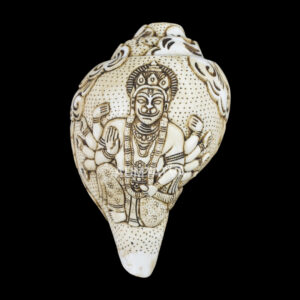 Lord Hanuman Ji carved in Vamavarti Left hand Shankh