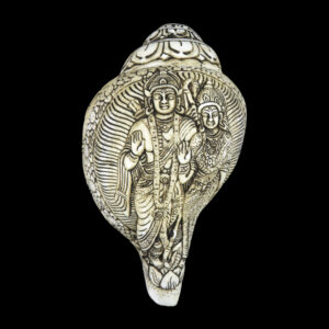 Lord Ram Sita Ji carved in Vamavarti Left hand Shankh