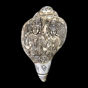 Lord Ram Sita Ji carved in Vamavarti Left hand Shankh