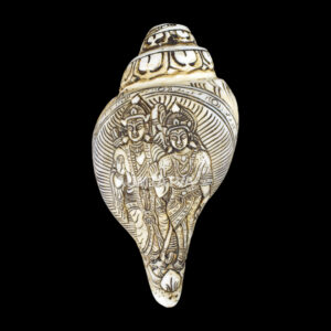 Lord Ram Sita Ji carved in Vamavarti Left hand Shankh