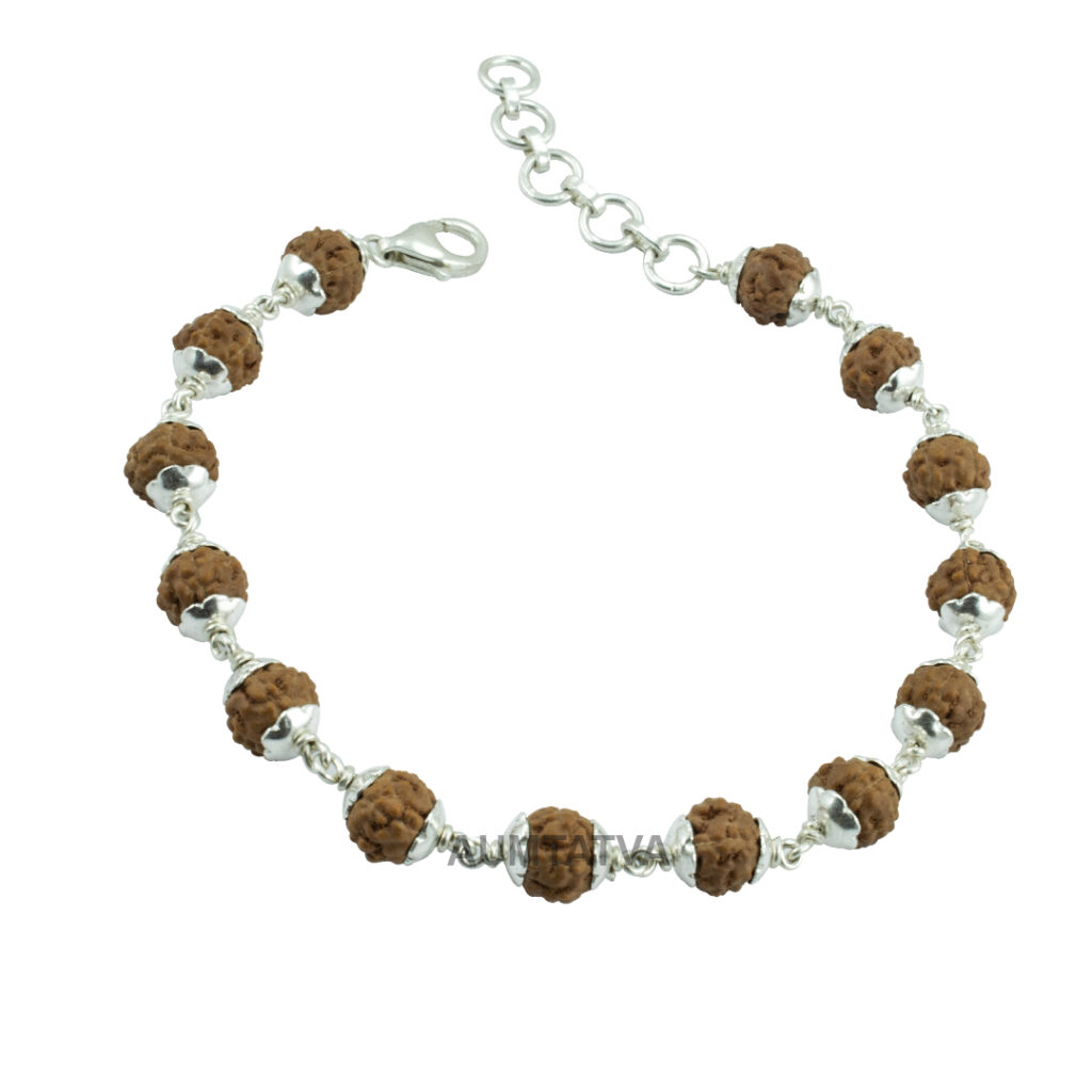 5 Mukhi Rudraksha Bracelet/ Five Face Rudraksha Bracelet/ Guru Bracelet / Panch Mukhi Rudraksha bracelet - Made in Pure Silver