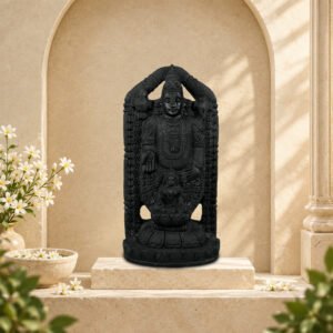 Tirupati Balaji with Laxmi Ji on Natural Shaligram Stone (Piece 3)