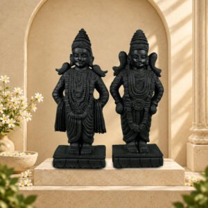 Vitthal Rukmini Ji on Natural Shaligram Stone (Piece 2)