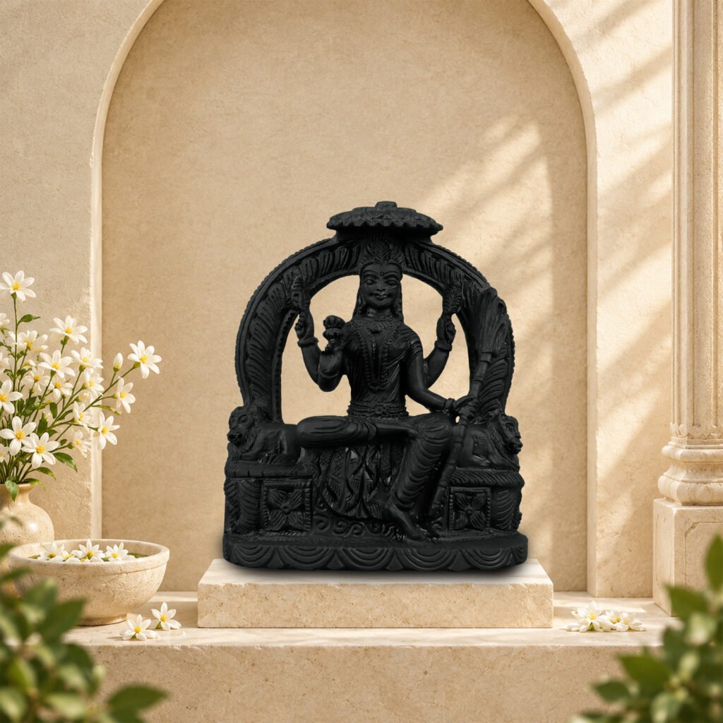 Kolhapuri Maha Laxmi Ji on Natural Shaligram Stone (Piece 2)