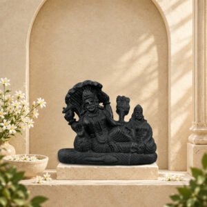 Sleeping Vishnu Laxmi Ji on Natural Shaligram Stone (Piece 2)