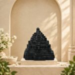 Meru Shri Yantra Carved on Natural Shaligram Stone (Piece 2)