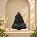 Meru Shri Yantra on Kurma (Tortoise) Carved on Natural Shaligram Stone
