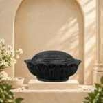 Shri Yantra on Lotus Base Carved on Natural Shaligram Stone