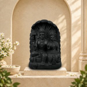 Sitting Vishnu Laxmi Ji on Natural Shaligram Stone