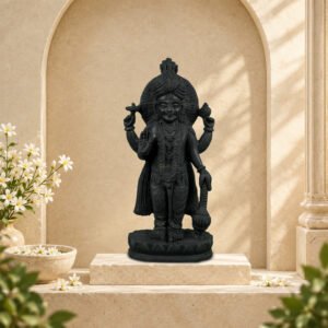 Standing Chaturbhuj Lord Vishnu Ji on Natural Shaligram Stone