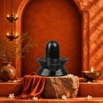 Shivling Carved on Natural Shaligram Stone