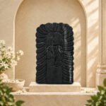 Standing Hanuman Ji with Gada on Natural Shaligram Stone (Piece 2)