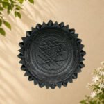Shri Yantra on Lotus Base Carved on Natural Shaligram Stone