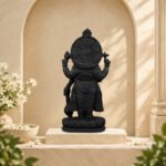 Standing Chaturbhuj Lord Vishnu Ji on Natural Shaligram Stone