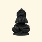 Sitting Hanuman Ji in Namaskar Mudra on Natural Shaligram Stone