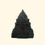 Meru Shri Yantra Carved on Natural Shaligram Stone (Piece 1)