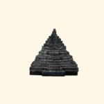 Meru Shri Yantra Carved on Natural Shaligram Stone (Piece 3)