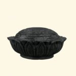 Shri Yantra on Lotus Base Carved on Natural Shaligram Stone