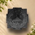 Meru Shri Yantra Carved on Natural Shaligram Stone (Piece 3)