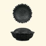 Shri Yantra on Lotus Base Carved on Natural Shaligram Stone