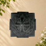 Meru Shri Yantra Carved on Natural Shaligram Stone (Piece 1)