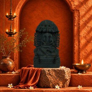 Lord Vishnu in Vishvarupa Form on Natural Shaligram Stone (Piece 1)